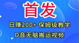 首发，抖音无脑搬运视频，日赚200+保姆级教学【揭秘】-最全资源库