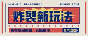 炸裂新玩法，哲学变现思路，无脑操作，只靠单人月入10000+【揭秘】-最全资源库