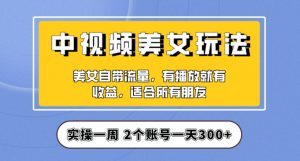 实操一天300+，中视频美女号项目拆解，保姆级教程助力你快速成单！【揭秘】-最全资源库