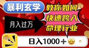 暴利玄学，教你如何快速跨入命理行业，日入1000＋月入过万-最全资源库