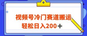视频号最新冷门赛道搬运玩法，轻松日入200+【揭秘】-最全资源库