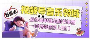 视频号音乐领域项目玩法，操作简单基本和书单号一样，特别容易上热门【揭秘】-最全资源库