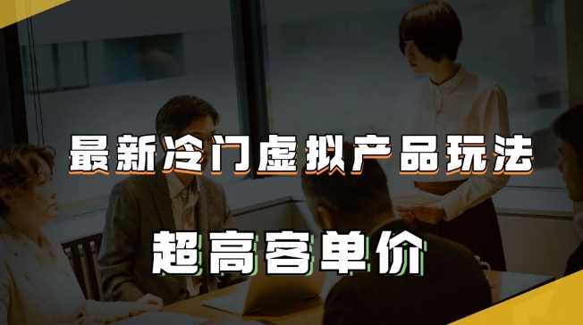 最新冷门虚拟产品玩法，超高客单价，月入2-3万＋【揭秘】-最全资源库