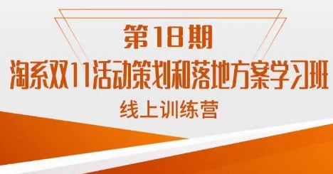 南掌柜·淘系双11活动策划和落地方案线上课18期-最全资源库