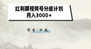 外面收费1980的红利期视频号分成计划2.0版本教学【揭秘】-最全资源库