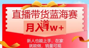 直播带货蓝海赛道，新人也能上手，在家就能做，销量可观，月入1w【揭秘】-最全资源库