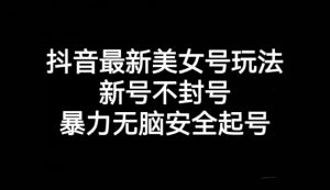 抖音最新美女号玩法，新号不封号，暴力无脑安全起号【揭秘】-最全资源库
