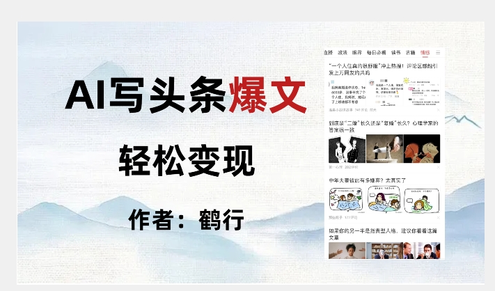 暴力拆解AI写头条爆文，轻松日入500+-最全资源库