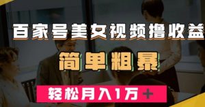 百家号美女视频撸收益，几分钟一条视频，轻松月入万元【揭秘】-最全资源库