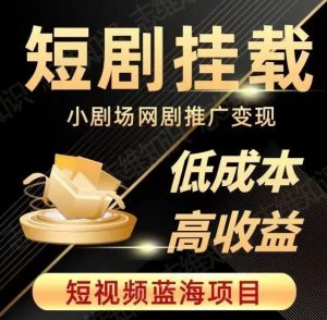2023短视频蓝海项目，抖音快手短剧推广变现教程，低成本高收益-最全资源库