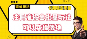 注册流掘金批量玩法，可以实操落地【揭秘】-最全资源库