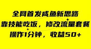 咸鱼冷门新玩法，靠“技能吃饭”，修改流量套餐，操作1分钟，收益50【揭秘】-最全资源库