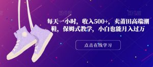 每天一小时,收入500+,卖莆田高端潮鞋,保姆式教学,小白也能月入过万【揭秘】-最全资源库