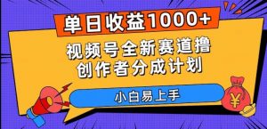 单日收益1000+,视频号全新赛道撸创作者分成计划,小白易上手【揭秘】-最全资源库