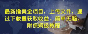 最新撸美金项目，上传文件，通过下载量获取收益，简单无脑，附保姆级教程【揭秘】-最全资源库