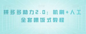 拼多多助力2.0：机刷+人工全套喂饭式教程【揭秘】-最全资源库