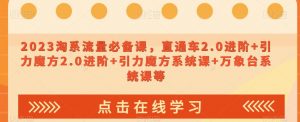 023淘系流量必备课，直通车2.0进阶+引力魔方2.0进阶+引力魔方系统课+万象台系统课等-最全资源库