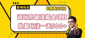试玩充值流掘金项目，批量矩阵玩法一天500+【揭秘】-最全资源库