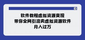 软件教程虚拟资源变现：带你全网引流卖虚拟资源软件，月入过万（11节课）-最全资源库