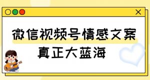 视频号情感文案，真正大蓝海，简单操作，新手小白轻松上手（教程+素材）【揭秘】-最全资源库