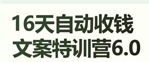 16天自动收钱文案特训营6.0，学会儿每天自动咔咔收钱-最全资源库