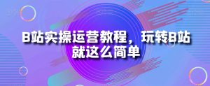 B站实操运营教程,玩转B站就这么简单-最全资源库