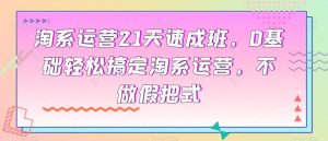 淘系运营21天速成班,0基础轻松搞定淘系运营,不做假把式-最全资源库