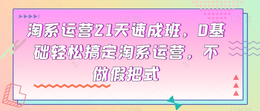 淘系运营21天速成班,0基础轻松搞定淘系运营,不做假把式-最全资源库