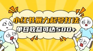 小红书暴力起号秘籍，11月最新玩法，单天变现500+，素人冷启动自媒体创业【揭秘】-最全资源库