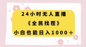 24小时无人直播，全民找茬，小白也能日入1000+【揭秘】-最全资源库