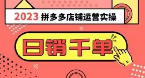 2023拼多多运营实操,每天30分钟日销1000+,爆款选品技巧大全(10节课)-最全资源库