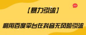 【暴力引流】利用百度平台在抖音无风险引流【揭秘】-最全资源库