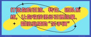 打造你的引流、转化、团队系统，让你收获很多引爆流量、翻倍业绩的“杀手锏”-最全资源库