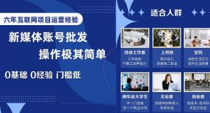 新媒体账号批发,操作极其简单,0基础0经验门槛低【揭秘】-最全资源库