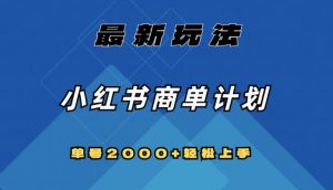 全网首发，小红书商单计划最新玩法，单号2000+可扩大可复制【揭秘】-最全资源库
