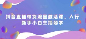 抖音直播带货流量激活课,入行新手小白主播必学-最全资源库