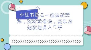 小红书每日一题最新玩法,涨粉起号快,复制粘贴就能月入几千【揭秘】-最全资源库