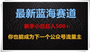 最新蓝海赛道，新手小白日入500+，你也能成为下一个公众号流量主【揭秘】-最全资源库