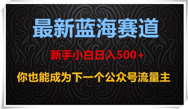 最新蓝海赛道，新手小白日入500+，你也能成为下一个公众号流量主【揭秘】-最全资源库