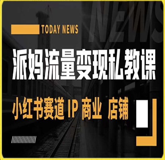 派妈流量变现私教课,小红书赛道IP 商业 店铺 -最全资源库