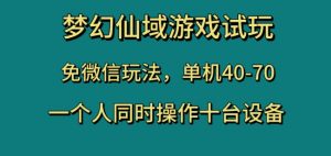 梦幻仙域游戏试玩，免微信玩法，单机40-70，一个人同时操作十台设备【揭秘】-最全资源库