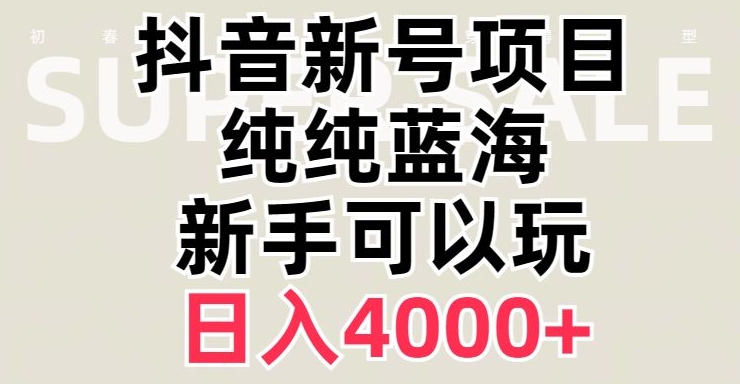 抖音蓝海赛道,必须是新账号,日入4000+【揭秘】-最全资源库