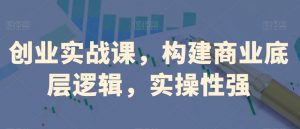 创业实战课，​构建商业底层逻辑，实操性强-最全资源库