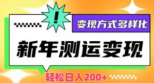 新年运势测试变现，日入200+，几分钟一条作品，变现方式多样化【揭秘】-最全资源库