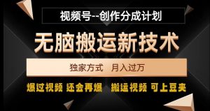 视频号无脑搬运新技术，破原创壕流量，独家方式，爆过视频，还会再爆【揭秘】-最全资源库