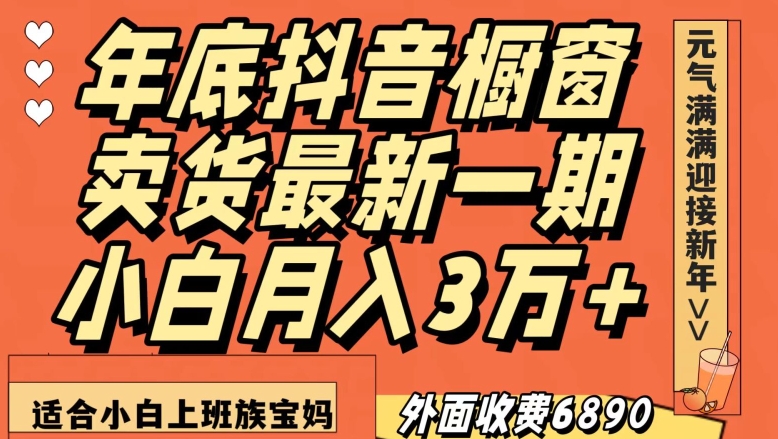 外面收费6890元年底抖音橱窗卖货最新一期，小白月入3万，适合小白上班族宝妈【揭秘】-最全资源库