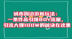 城市周边游新玩法：一条作品引爆80+流量，引流大赚100W的秘诀在这里【揭秘】-最全资源库