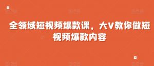 全领域短视频爆款课,全网两千万粉丝大V教你做短视频爆款内容-最全资源库