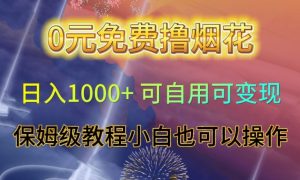 0元免费撸烟花日入1000+可自用可变现保姆级教程小白也可以操作【仅揭秘】-最全资源库