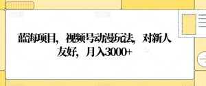 蓝海项目,视频号动漫玩法,对新人友好,月入3000+【揭秘】-最全资源库